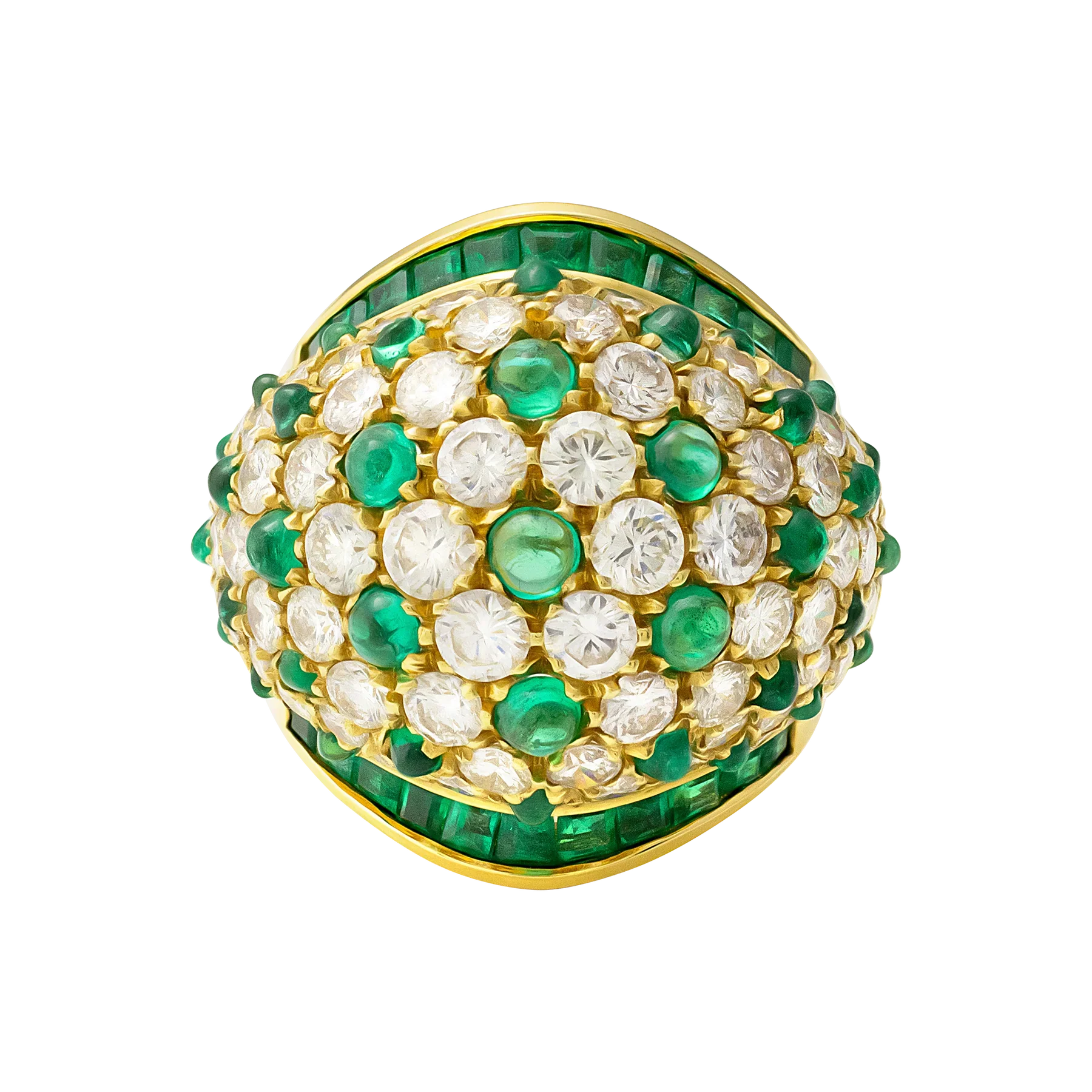 Stefan Hafner 18K Yellow Gold Diamond & Emerald Lady's Ring - Image 5