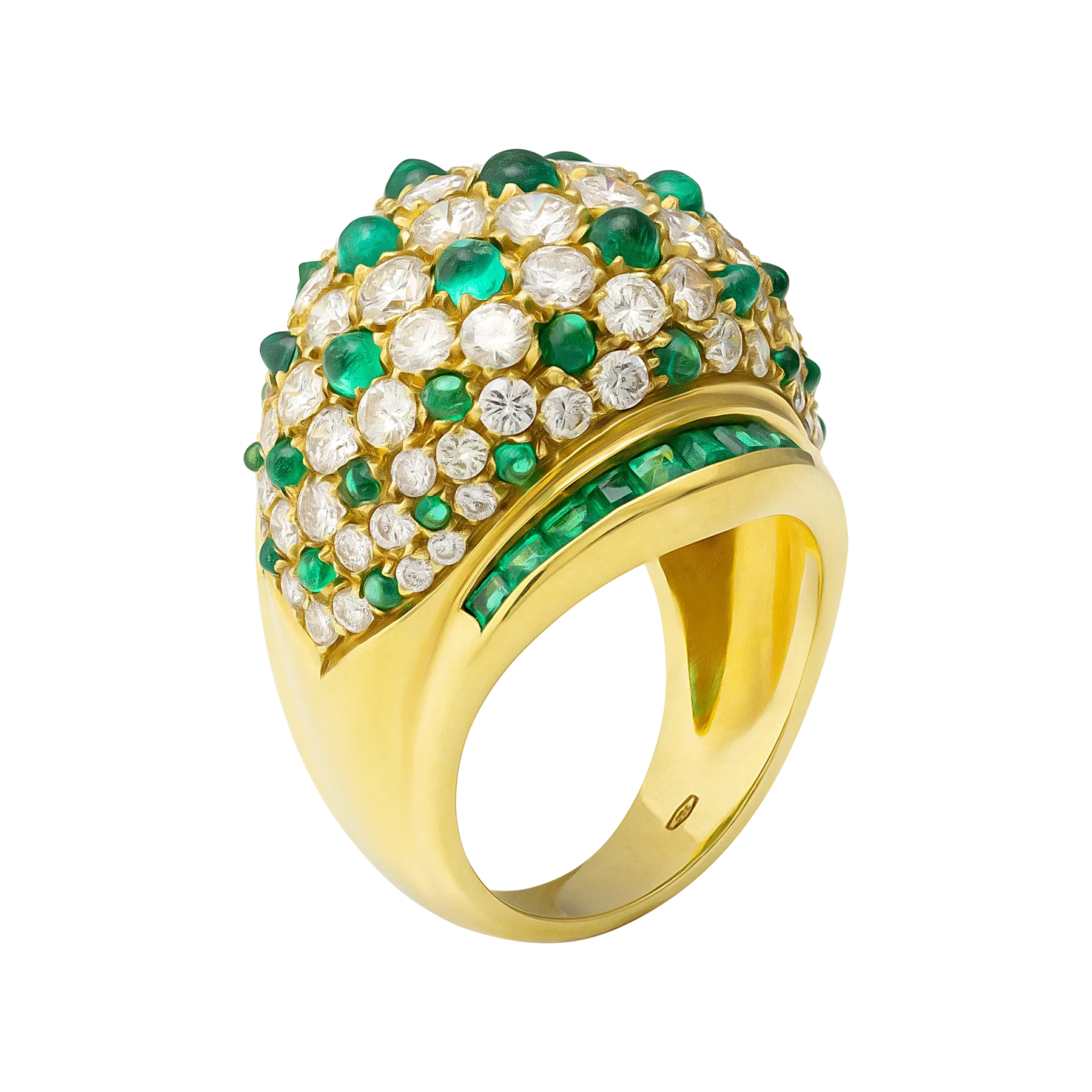 Stefan Hafner 18K Yellow Gold Diamond & Emerald Lady's Ring - Image 6