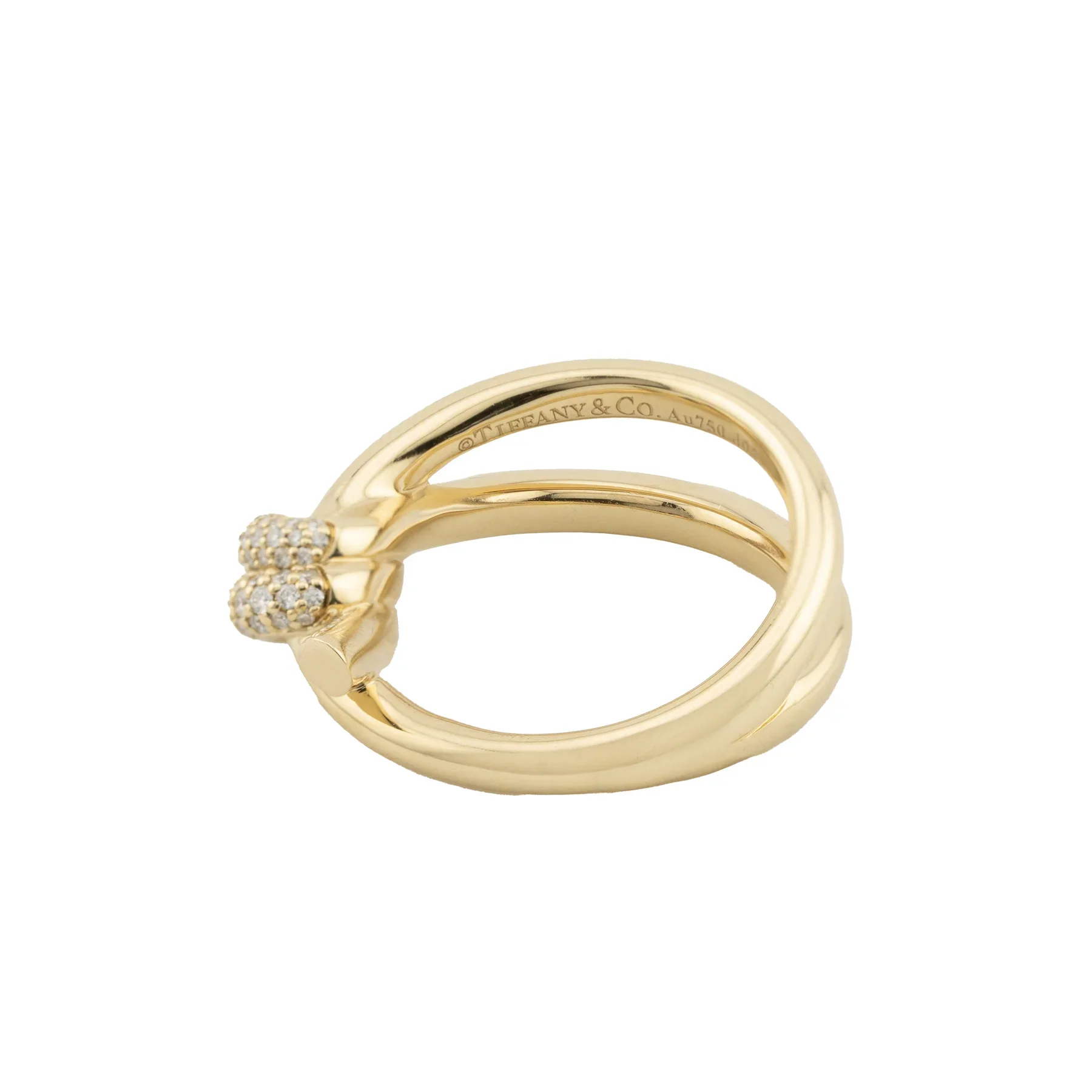 Tiffany & Co. Knot Double Row in Yellow Gold with Diamonds Lady's Ring