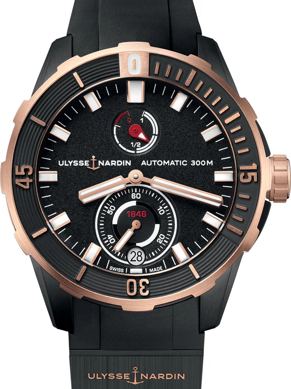 Ulysse Nardin Diver Chronometer Titanium & 18K Rose Gold Men's Watch - Image 3