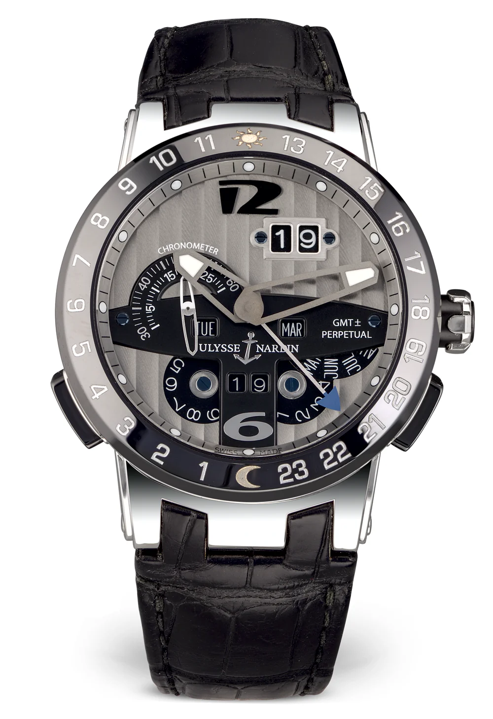 Ulysse Nardin El Toro GMT Perpetual Calendar Platinum and Ceramic Men's Watch - Image 2
