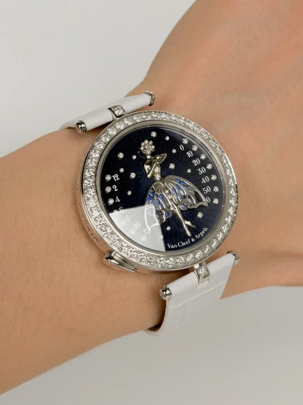 Van Cleef & Arpels Poetic Complications Arpels Ballerine Enchantee 18K White Gold & Diamonds Lady's Watch - Image 3